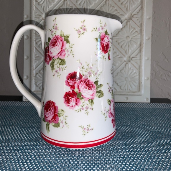 Shabby Floral Pitcher - New without Tags - Picture 3 of 7